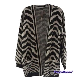 NWT Staccato Zebra Print Sweater Cardigan sz M